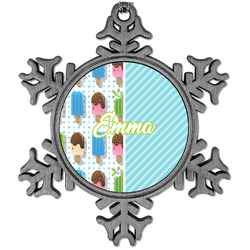 Popsicles and Polka Dots Vintage Snowflake Ornament (Personalized)