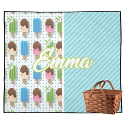 Popsicles and Polka Dots Outdoor Picnic Blanket (Personalized)