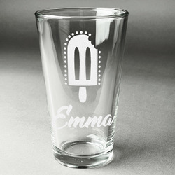 Popsicles and Polka Dots Pint Glass - Engraved (Single) (Personalized)