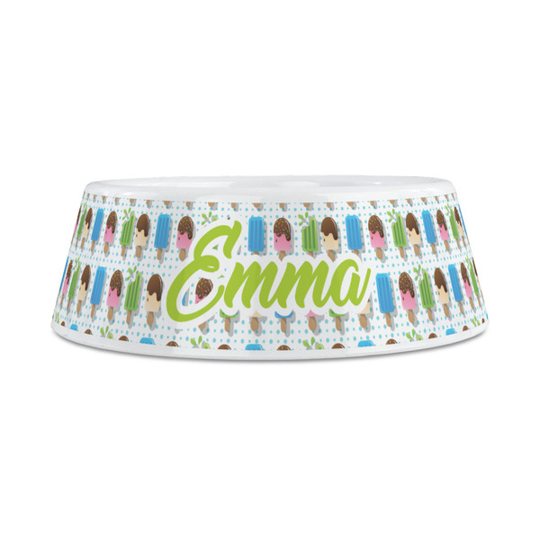 Popsicles and Polka Dots Plastic Dog Bowls - Medium - FRONT