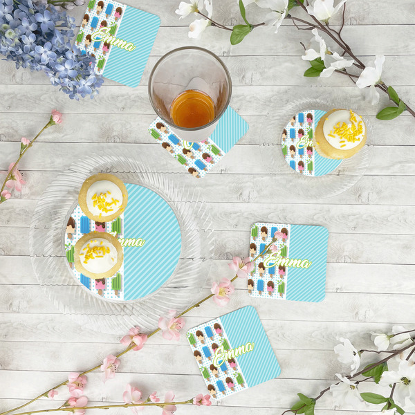 Popsicles and Polka Dots Plastic Party Appetizer & Dessert Plates - In Context