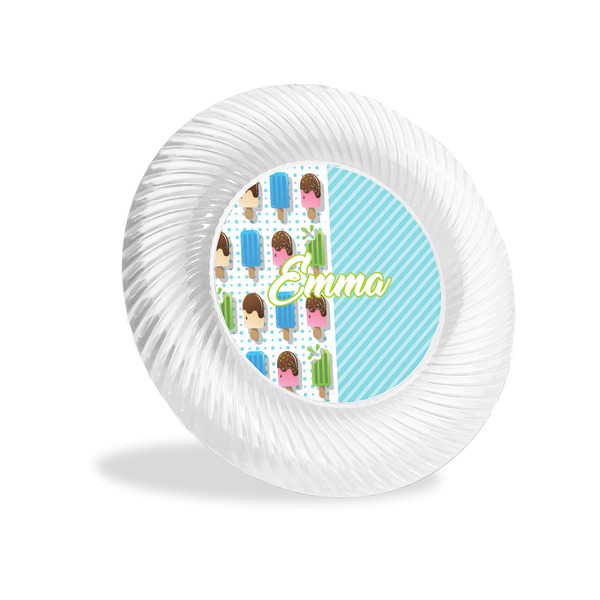 Custom Popsicles and Polka Dots Plastic Party Appetizer & Dessert Plates - 6" (Personalized)