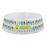 Popsicles and Polka Dots Plastic Dog Bowl - Large (Personalized)