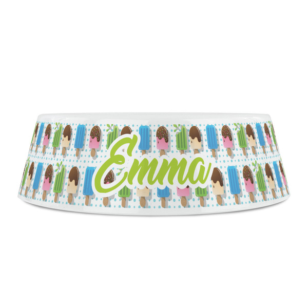 Popsicles and Polka Dots Plastic Pet Bowls - Small - FRONT