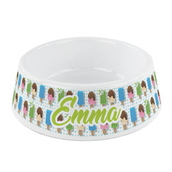 Popsicles and Polka Dots Plastic Dog Bowl - Small (Personalized)