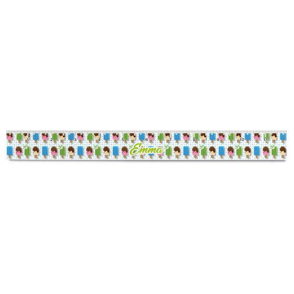 Popsicles and Polka Dots Plastic Ruler - 12" - FRONT