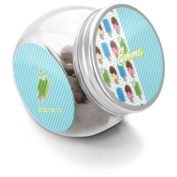 Custom Popsicles and Polka Dots Puppy Treat Jar (Personalized)