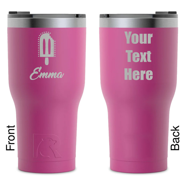 Custom Popsicles and Polka Dots RTIC Tumbler - Magenta - Laser Engraved - Double-Sided (Personalized)