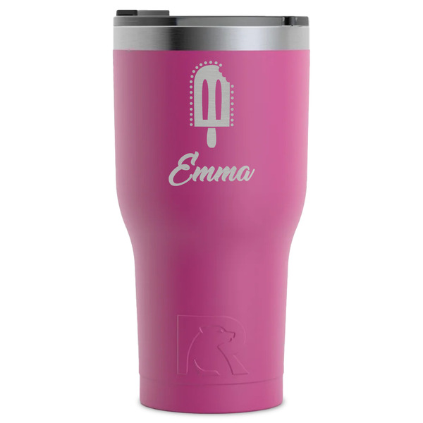 Custom Popsicles and Polka Dots RTIC Tumbler - Magenta - Laser Engraved - Single-Sided (Personalized)