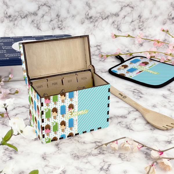 Popsicles and Polka Dots Recipe Box - Full Color - In Context