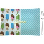 Popsicles and Polka Dots Rectangular Glass Appetizer / Dessert Plate - Single or Set (Personalized)