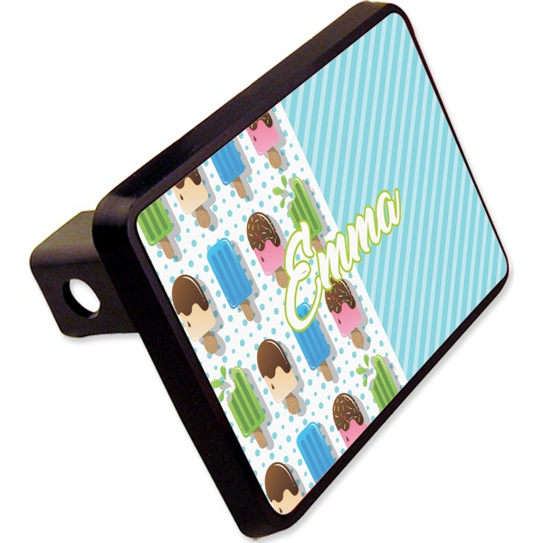 Custom Popsicles and Polka Dots Rectangular Trailer Hitch Cover - 2" (Personalized)