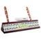 Popsicles and Polka Dots Red Mahogany Nameplates with Business Card Holder - Angle