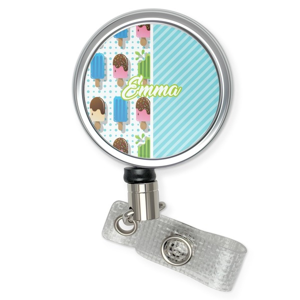 Custom Popsicles and Polka Dots Retractable Badge Reel (Personalized)