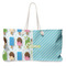 Popsicles and Polka Dots Large Rope Tote Bag - Front View