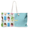 Popsicles and Polka Dots Large Tote Bag with Rope Handles (Personalized)