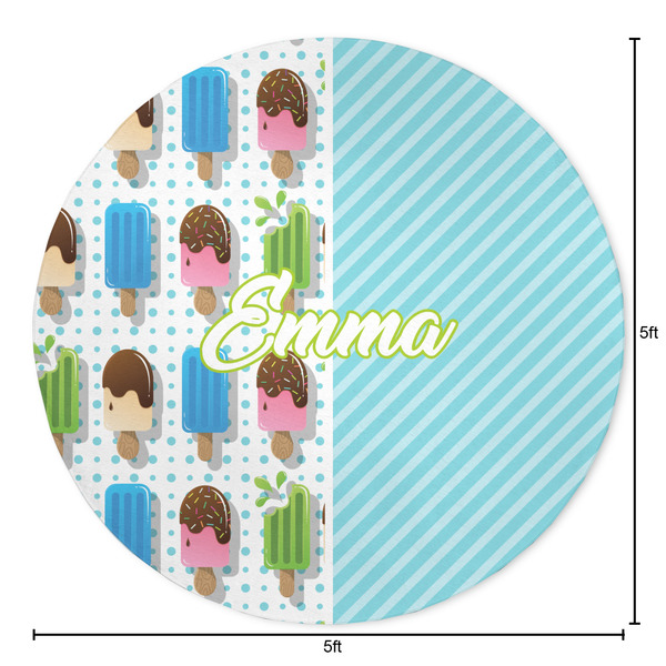 Popsicles and Polka Dots Round Area Rug - Size
