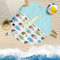 Popsicles and Polka Dots Round Beach Towel Lifestyle