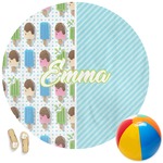 Popsicles and Polka Dots Round Beach Towel (Personalized)