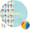 Popsicles and Polka Dots Round Beach Towel (Personalized)