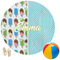 Popsicles and Polka Dots Round Beach Towel (Personalized)