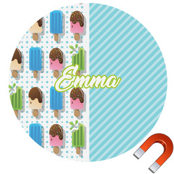 Popsicles and Polka Dots Round Car Magnet - 6" (Personalized)