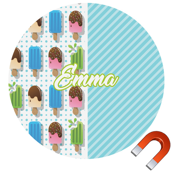 Custom Popsicles and Polka Dots Car Magnet (Personalized)