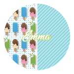 Popsicles and Polka Dots Round Decal (Personalized)