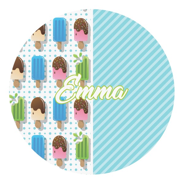 Custom Popsicles and Polka Dots Round Decal - Medium (Personalized)