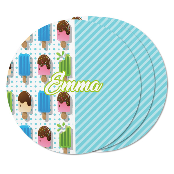 Popsicles and Polka Dots Round Fridge Magnet - THREE