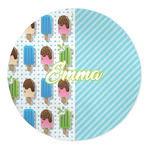 Popsicles and Polka Dots 5' Round Indoor Area Rug (Personalized)