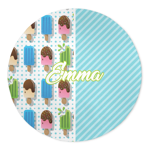 Custom Popsicles and Polka Dots 5' Round Indoor Area Rug (Personalized)