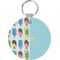 Popsicles and Polka Dots Round Plastic Keychain (Personalized)