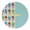 Popsicles and Polka Dots Round Linen Placemats - FRONT (Double Sided)