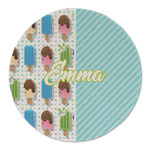 Popsicles and Polka Dots Round Linen Placemat - Single Sided (Personalized)