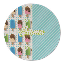 Popsicles and Polka Dots Round Linen Placemat (Personalized)