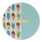 Popsicles and Polka Dots Round Linen Placemats - FRONT (Single Sided)