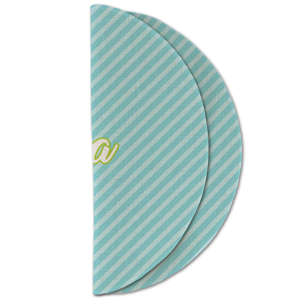 Popsicles and Polka Dots Round Linen Placemats - HALF FOLDED (double sided)