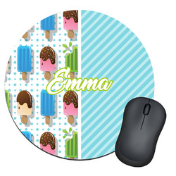 Popsicles and Polka Dots Round Mouse Pad (Personalized)