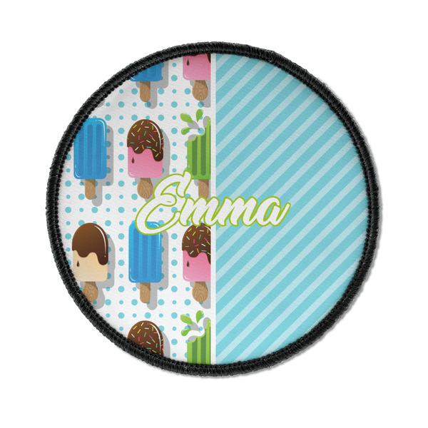 Custom Popsicles and Polka Dots Iron On Round Patch w/ Name or Text