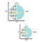 Popsicles and Polka Dots Round Pet ID Tag - Large - Comparison Scale