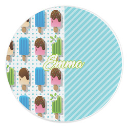 Popsicles and Polka Dots Round Stone Trivet (Personalized)
