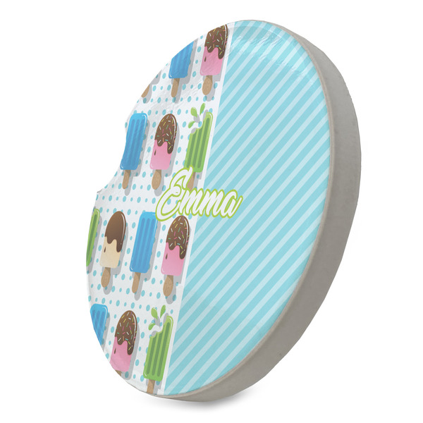 Popsicles and Polka Dots Sandstone Car Coaster - STANDING ANGLE