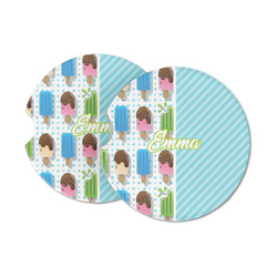 Popsicles and Polka Dots Sandstone Car Coasters (Personalized)