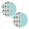 Popsicles and Polka Dots Sandstone Car Coasters - Set of 2