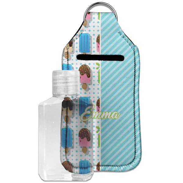 Custom Popsicles and Polka Dots Hand Sanitizer & Keychain Holder - Large (Personalized)