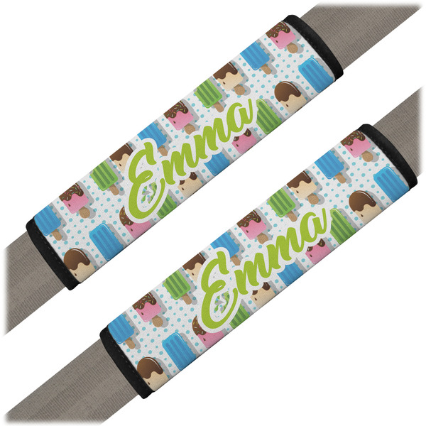Custom Popsicles and Polka Dots Seat Belt Covers (Set of 2) (Personalized)