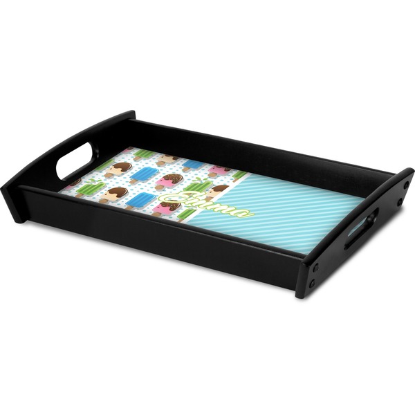 Popsicles and Polka Dots Serving Tray Black - Corner