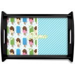 Popsicles and Polka Dots Black Wooden Tray - Small (Personalized)
