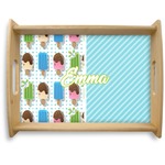 Popsicles and Polka Dots Natural Wooden Tray - Large (Personalized)